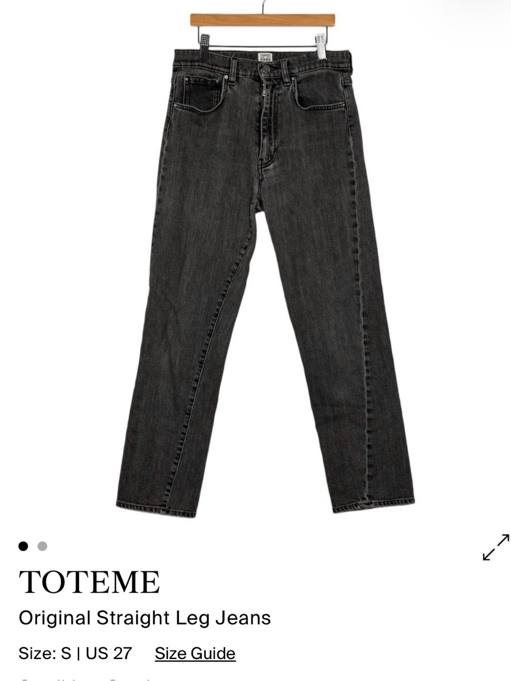 Toteme Twisted Sean Straight Leg Jeans in Washed Black